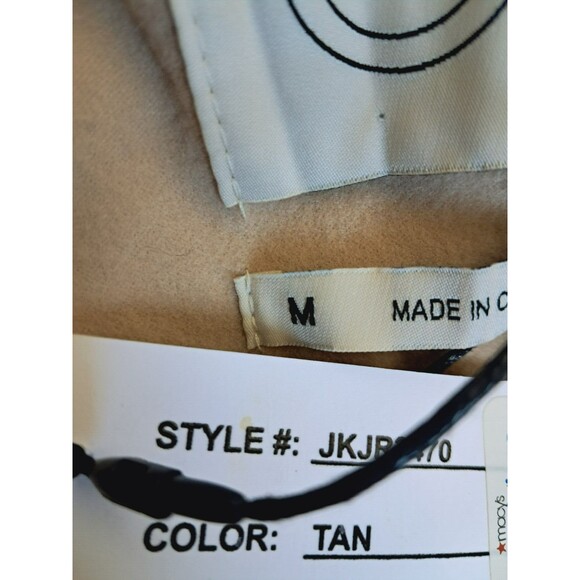 Stoosh Faux Leather Sand Tan Shacket Shirt Jacket M Fleece Lined - Picture 11 of 14